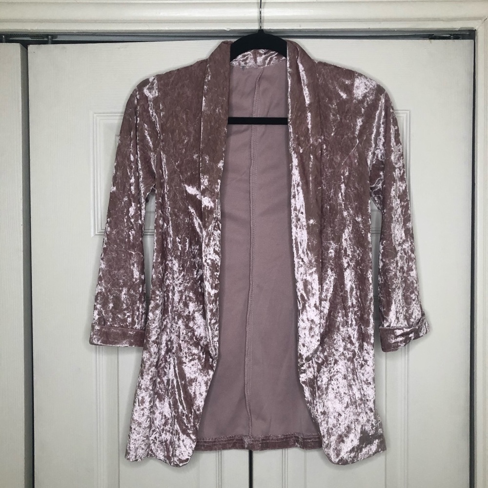 Light Pink/Rose Velvet Blazer